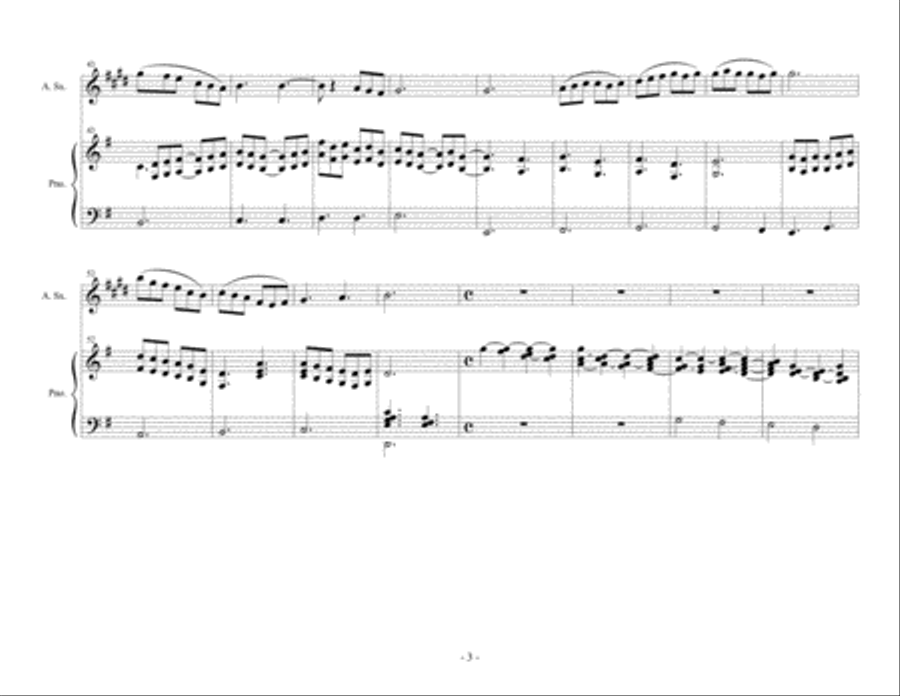Ubi Caritas, A Fantasy for Alto sax and Organ Woodwind Duet scores gallery preview page 3