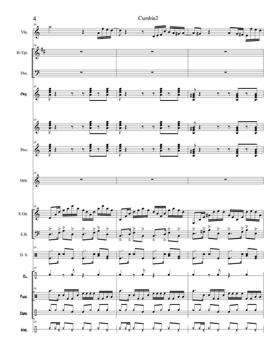 Cumbia Percussion Ensemble scores gallery preview page 4