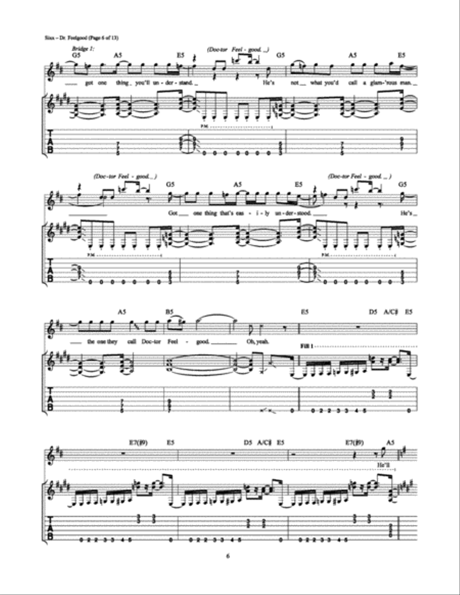Dr. Feelgood Electric Guitar scores gallery preview page 6