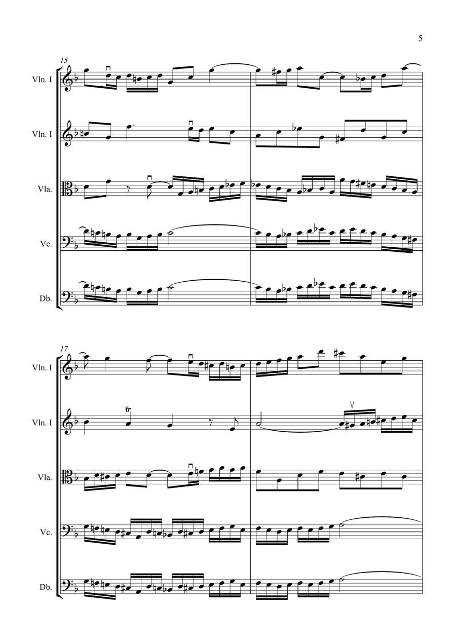 Bach Double Violin Concerto in D Minor for String Orchestra String Orchestra scores gallery preview page 5