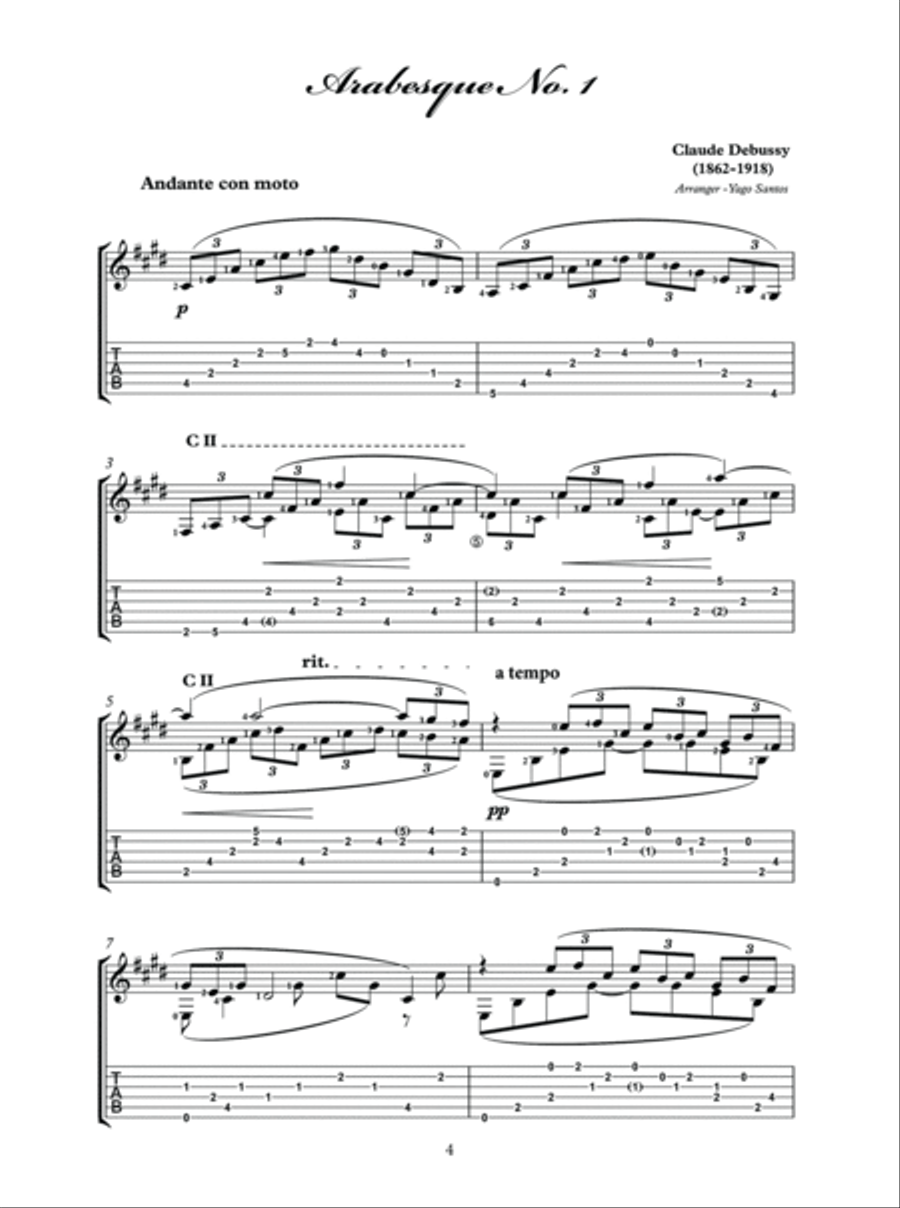 The Music of Debussy for Solo Guitar Guitar Solo scores gallery preview page 5