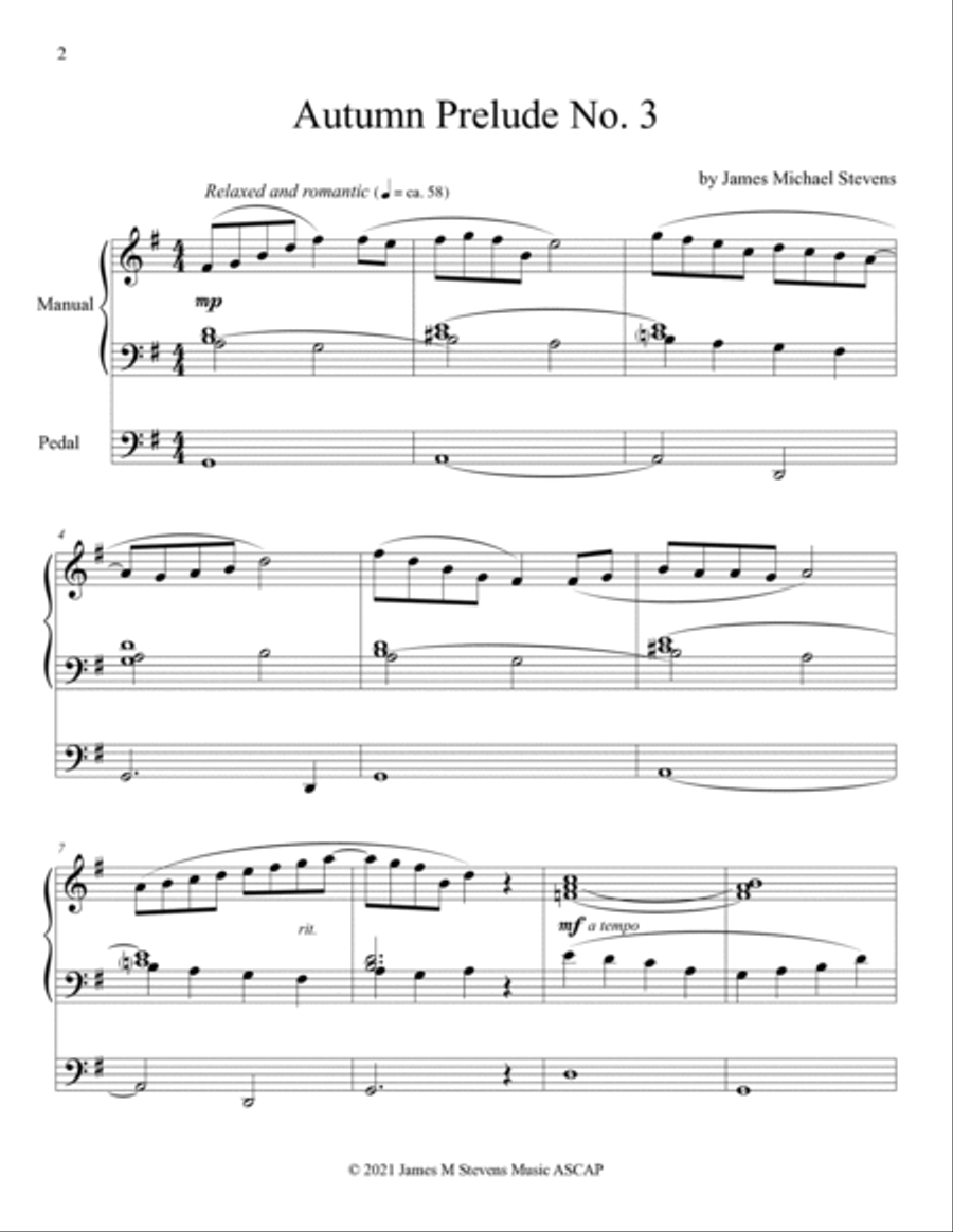 Autumn Prelude No. 3 Organ Solo scores gallery preview page 2