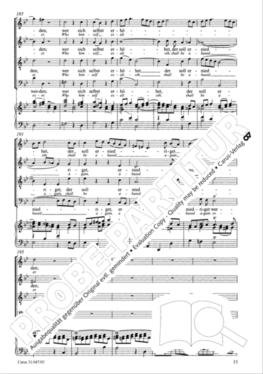 Who himself exalteth shall be abased again (Wer sich selbst erhohet, der soll erniedriget werden) 4-Part scores gallery preview page 16