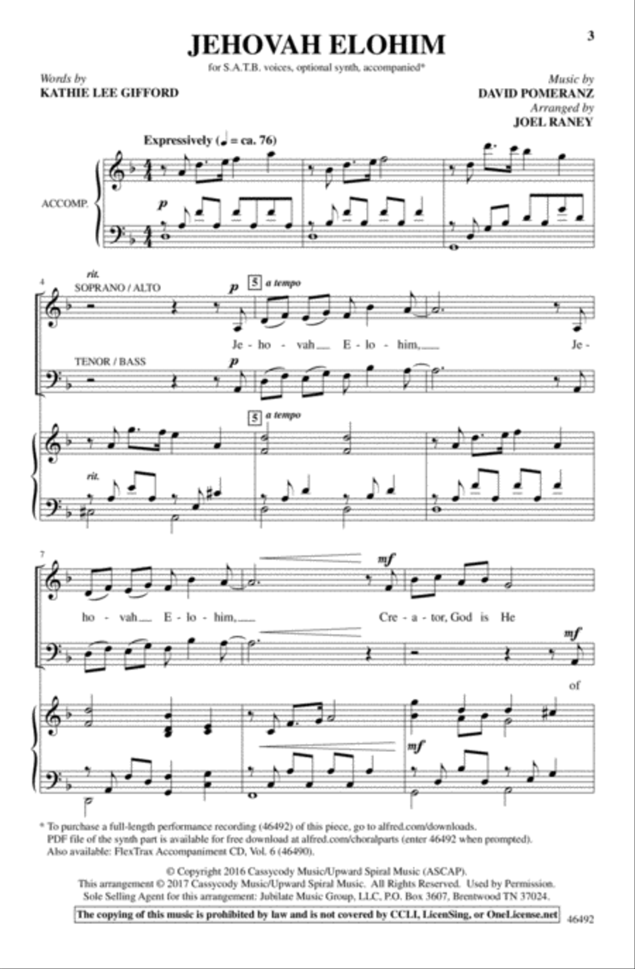 Jehovah Elohim 4-Part scores gallery preview page 13
