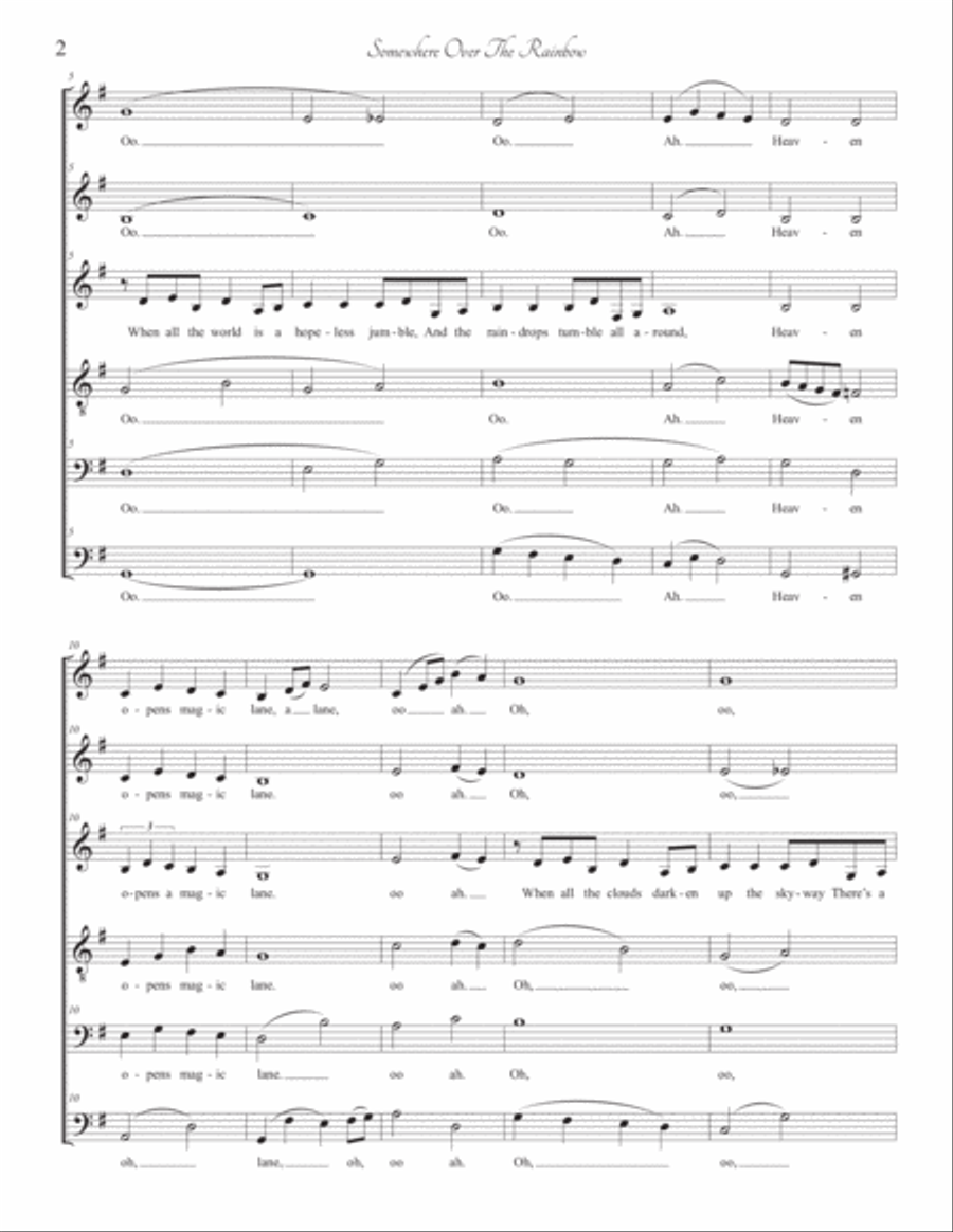 Over The Rainbow (from The Wizard Of Oz) 4-Part scores gallery preview page 2