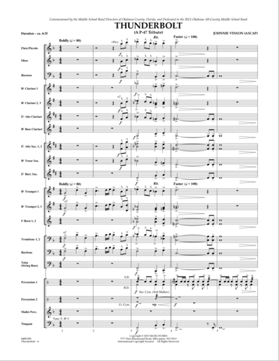 Thunderbolt (A P-47 Tribute) - Conductor Score (Full Score) Concert Band scores gallery preview page 4