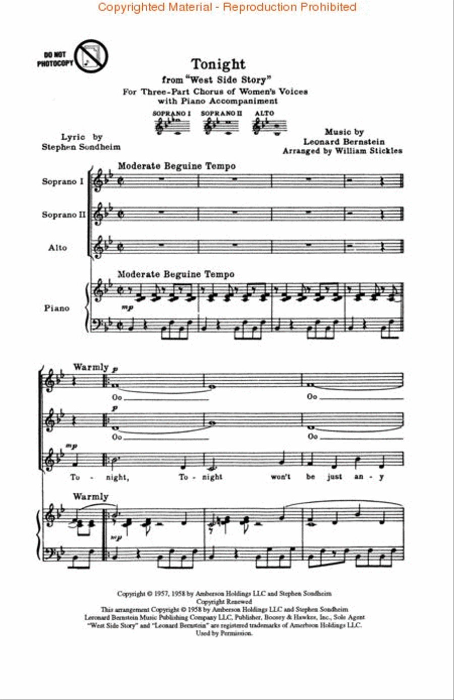 Tonight (from West Side Story) SSA scores gallery preview page 2