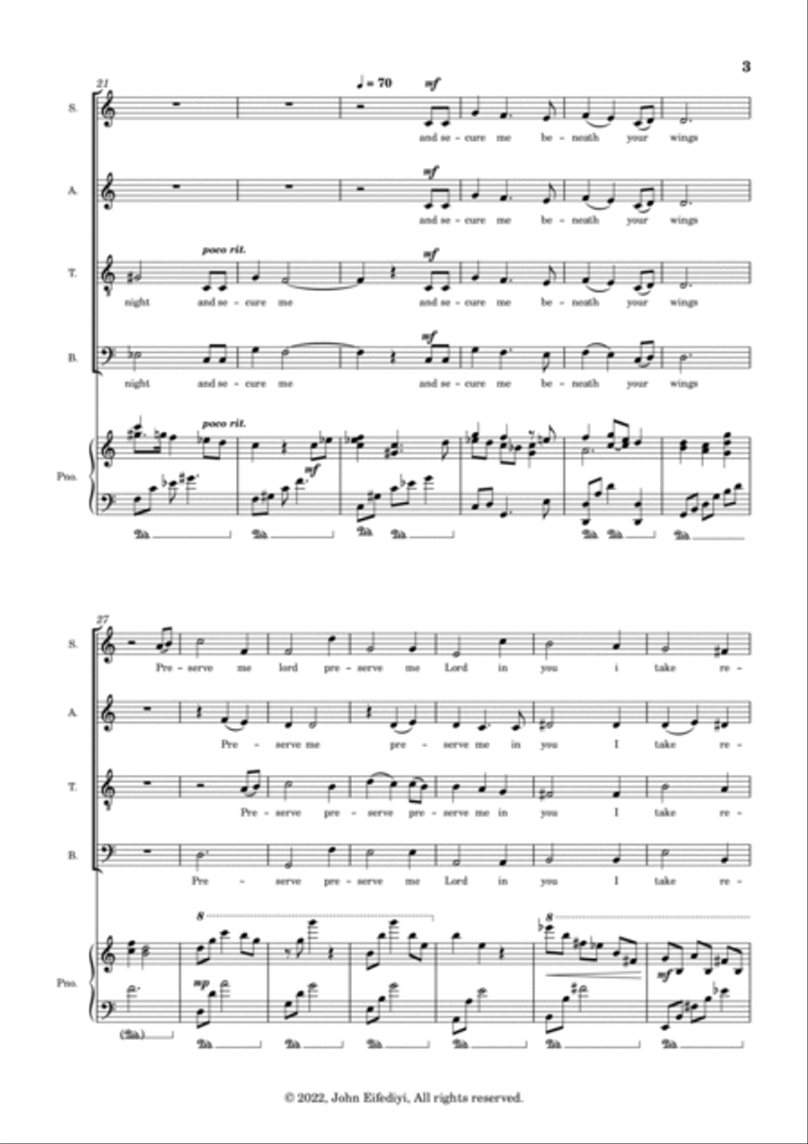 Preserve me (SATB and Piano) 4-Part scores gallery preview page 3