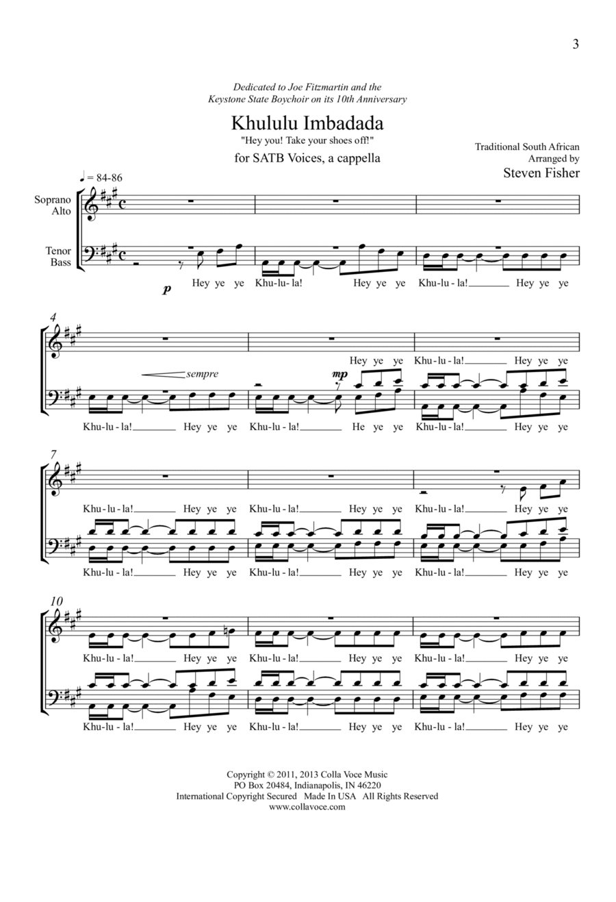 Three South African Songs 4-Part scores gallery preview page 1