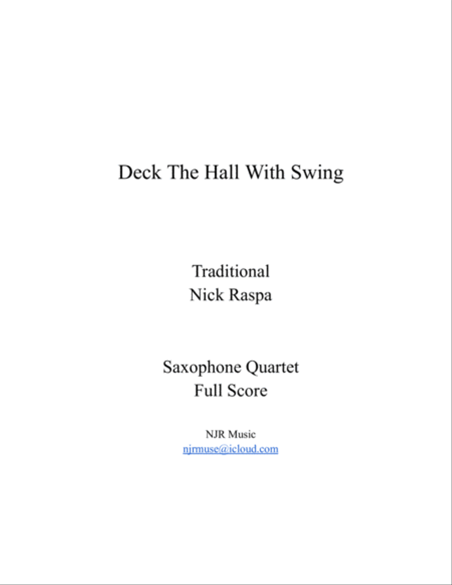 Deck The Hall With Swing - Sax Quartet (AATB) full set Saxophone Quartet scores gallery preview page 3