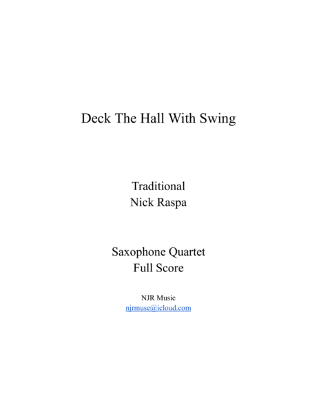 Deck The Hall With Swing - Sax Quartet (AATB) full set image number null