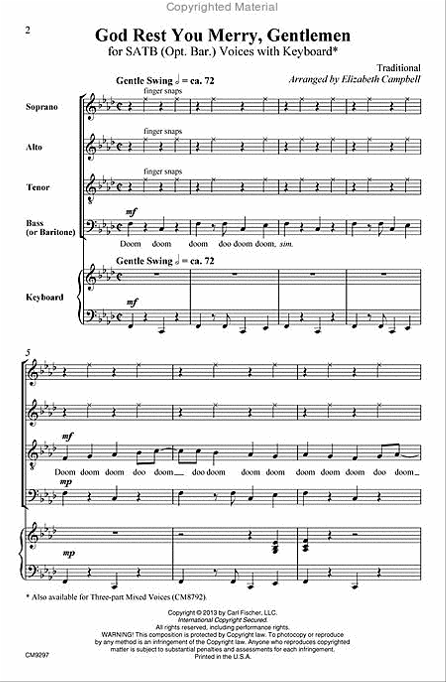 God Rest You Merry, Gentleman 4-Part scores gallery preview page 2