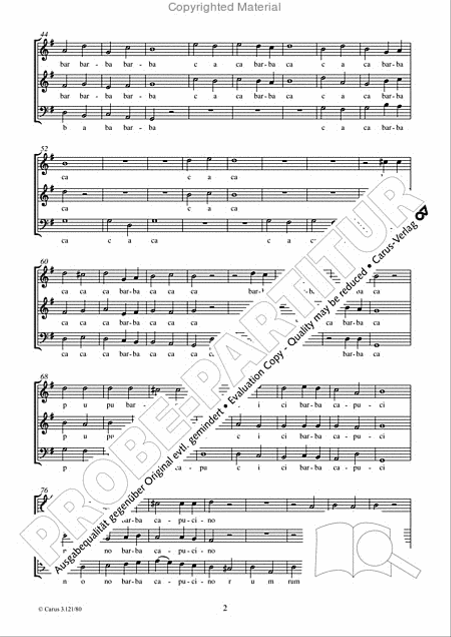 Venerabilis barba capucinorum 3-Part scores gallery preview page 3