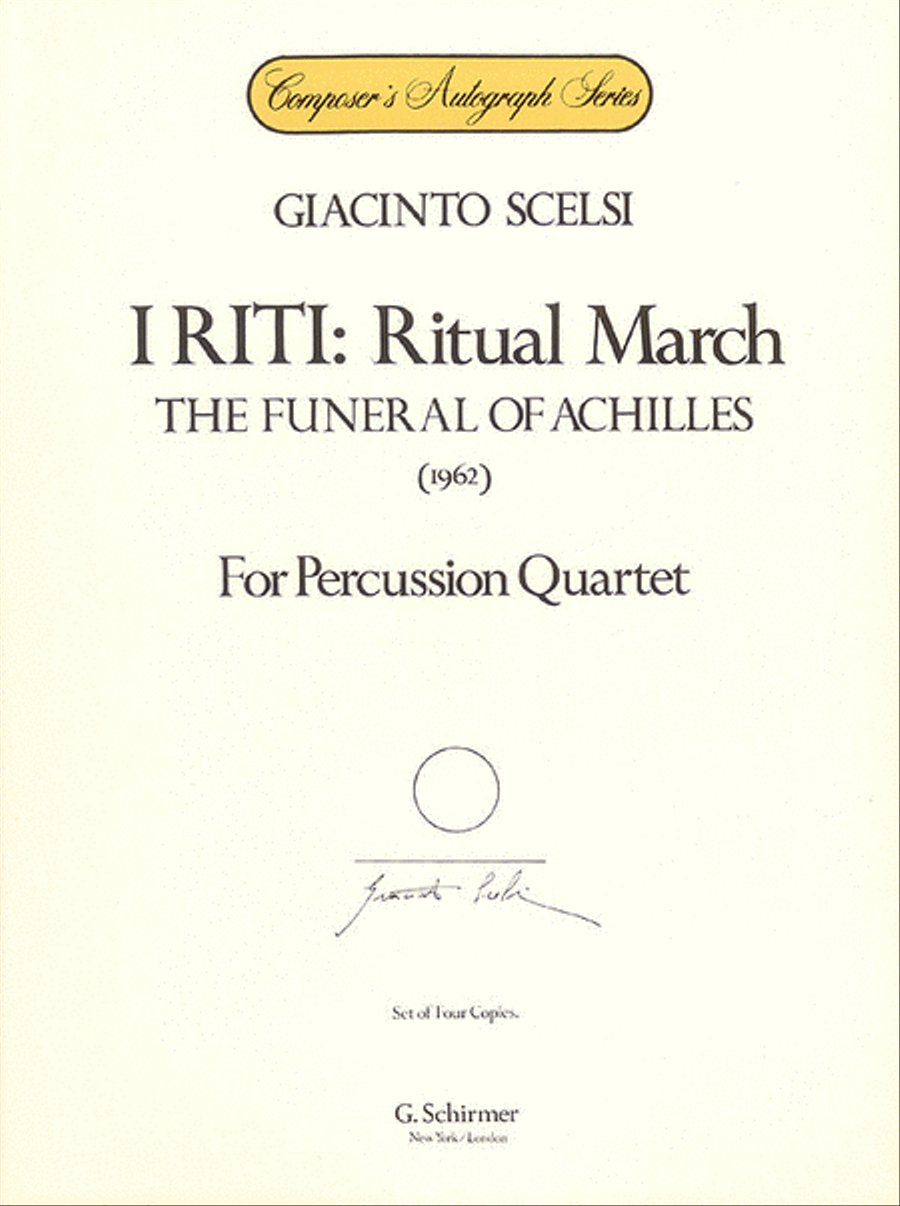 I Riti: Ritual March - The Funeral of Achilles