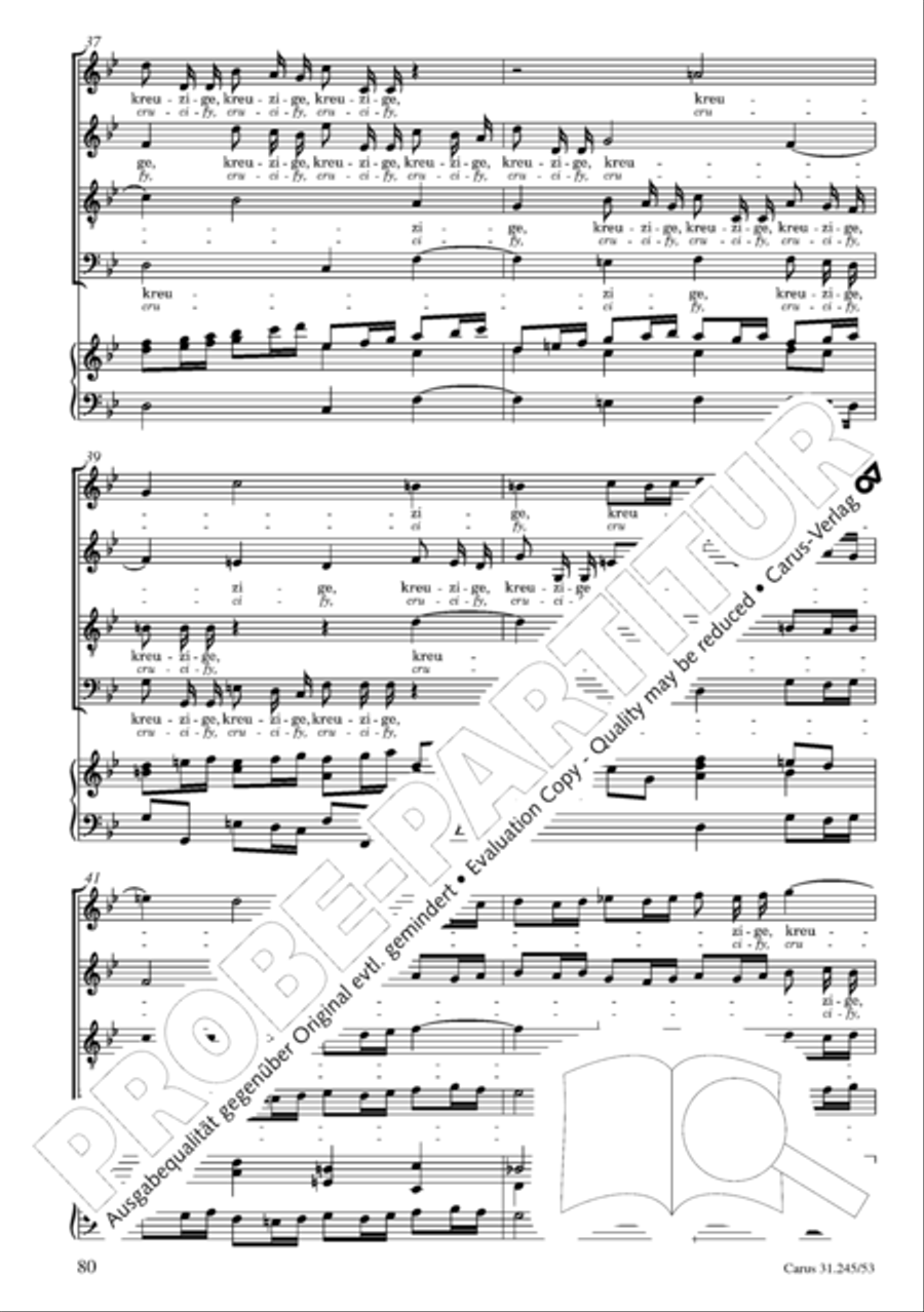 St. John Passion (Johannes-Passion) 4-Part scores gallery preview page 81