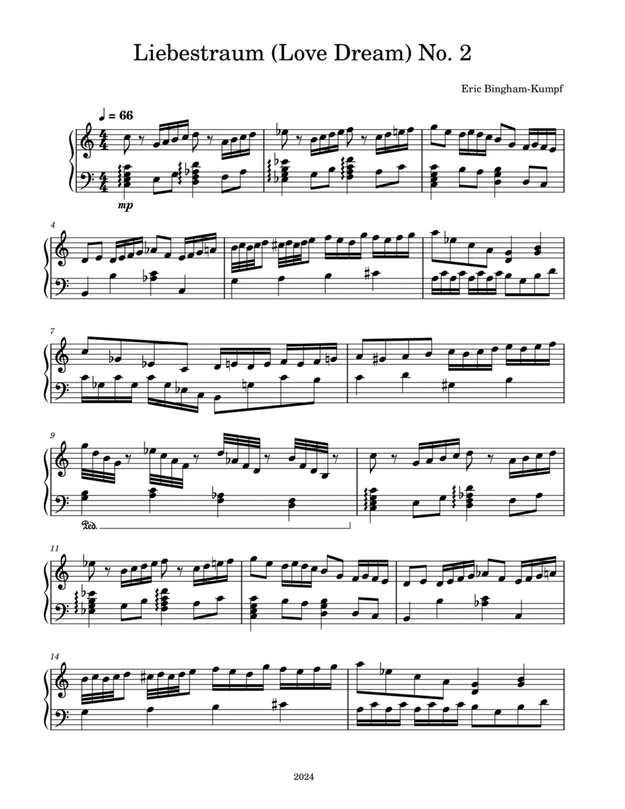 Liebestraum (Love Dream) No. 2 Piano Solo scores gallery preview page 1