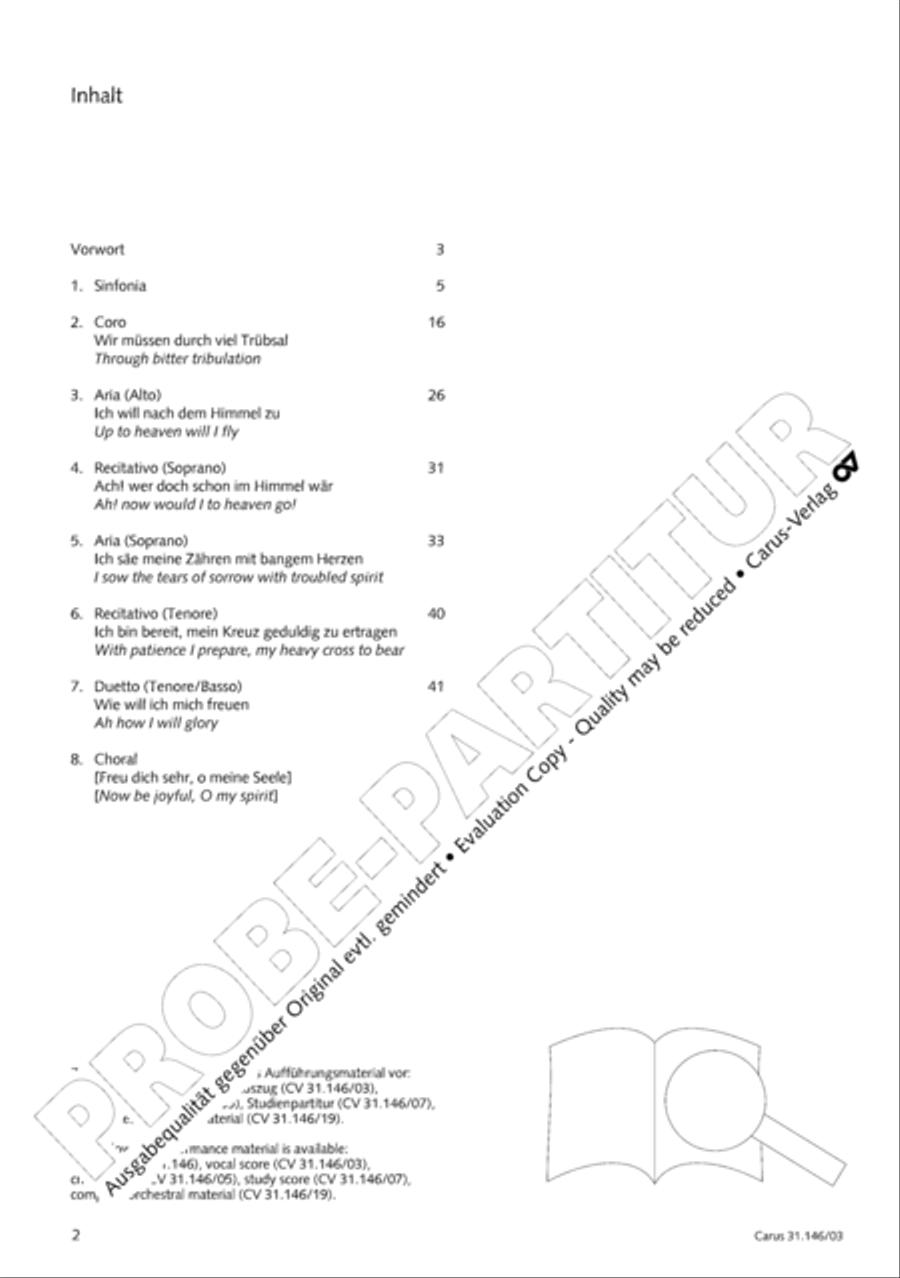 Through bitter tribulation we enter into God's kingdom (Wir mussen durch viel Trubsal in das Reich Gottes eingehen) 4-Part scores gallery preview page 3