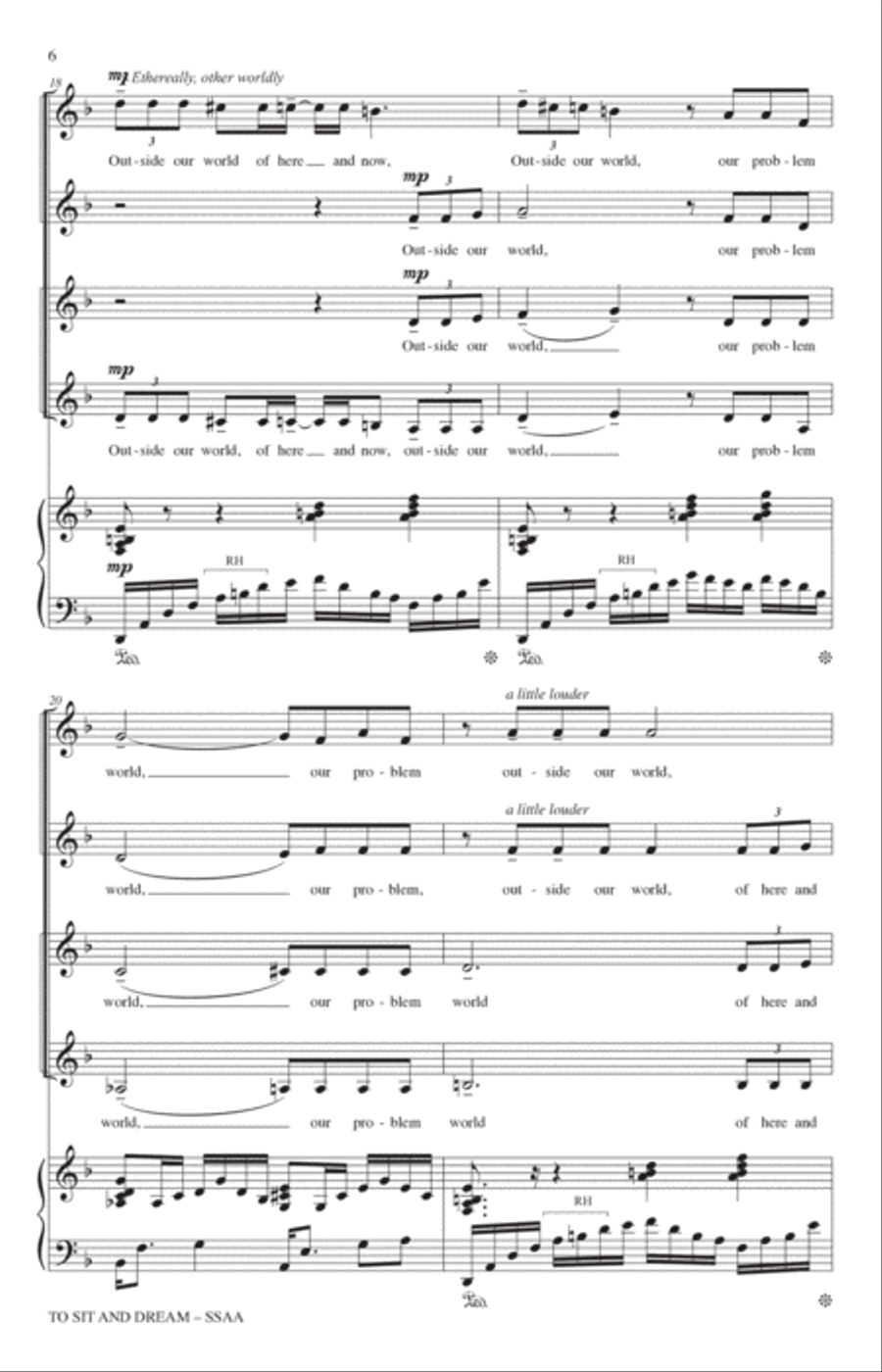 To Sit And Dream SSA scores gallery preview page 4