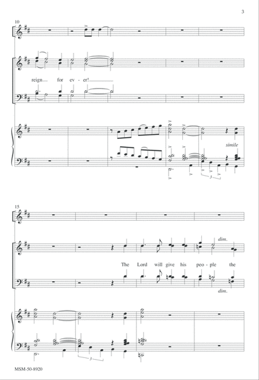 The Lord Will Reign For Ever 4-Part scores gallery preview page 3