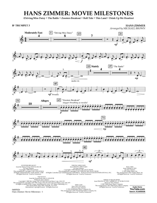 Hans Zimmer: Movie Milestones - Bb Trumpet 3