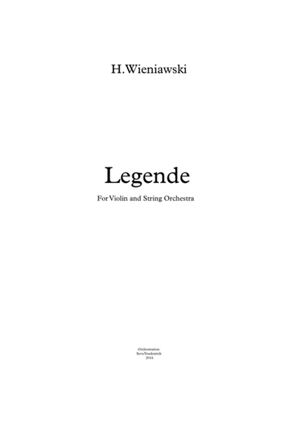 H.Wieniawski "Legende" for violin and string orchestra image number null
