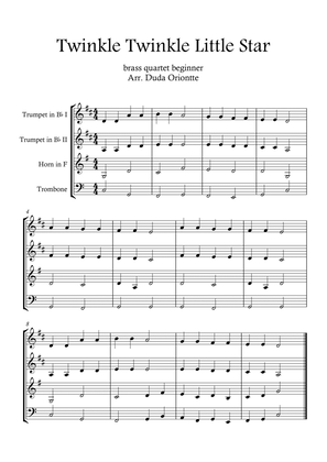 Twinkle Twinkle Little Star (For BEGINNER and kids) (brass quartet)