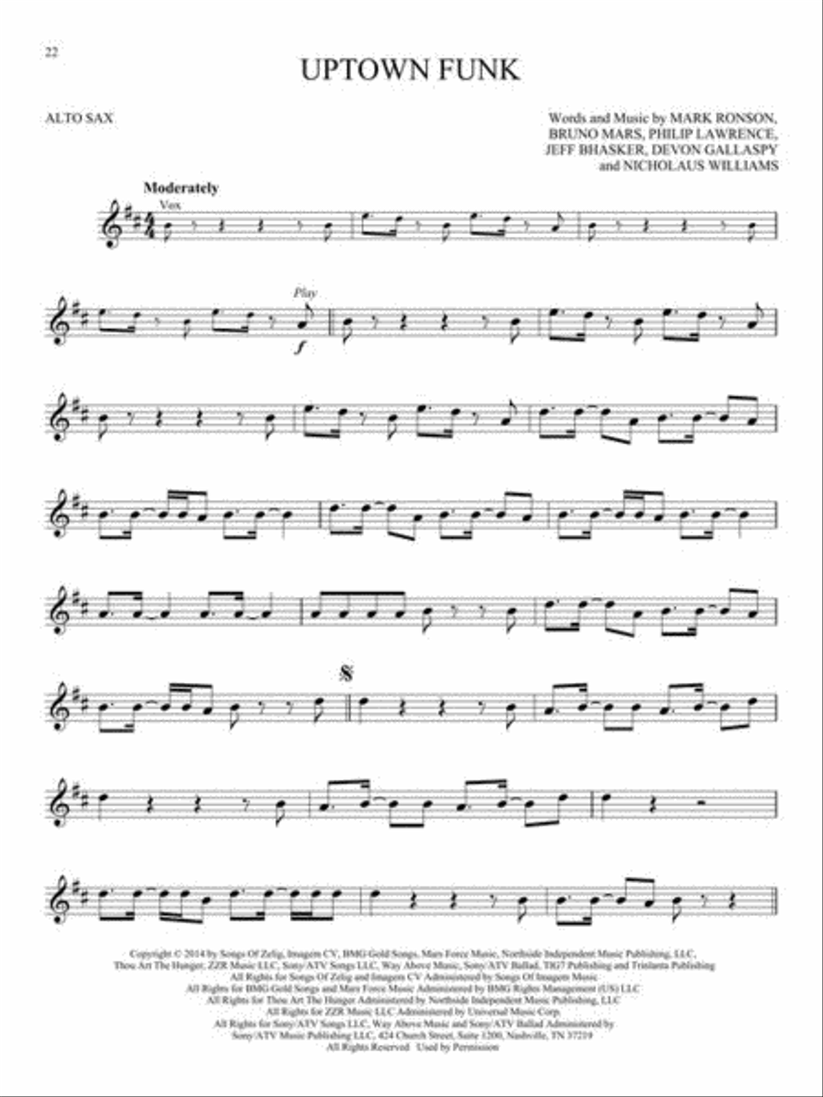 Chart Hits Alto Saxophone scores gallery preview page 6
