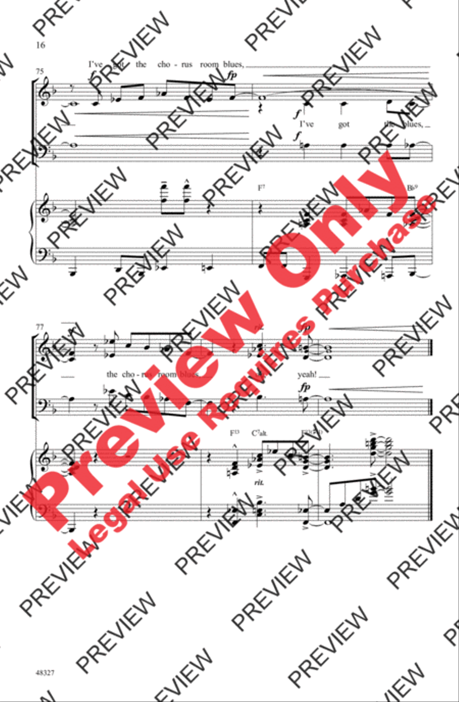 The Chorus Room Blues 3-Part scores gallery preview page 16