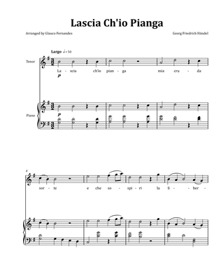Lascia Ch'io Pianga by Händel - Tenor & Piano in G Major