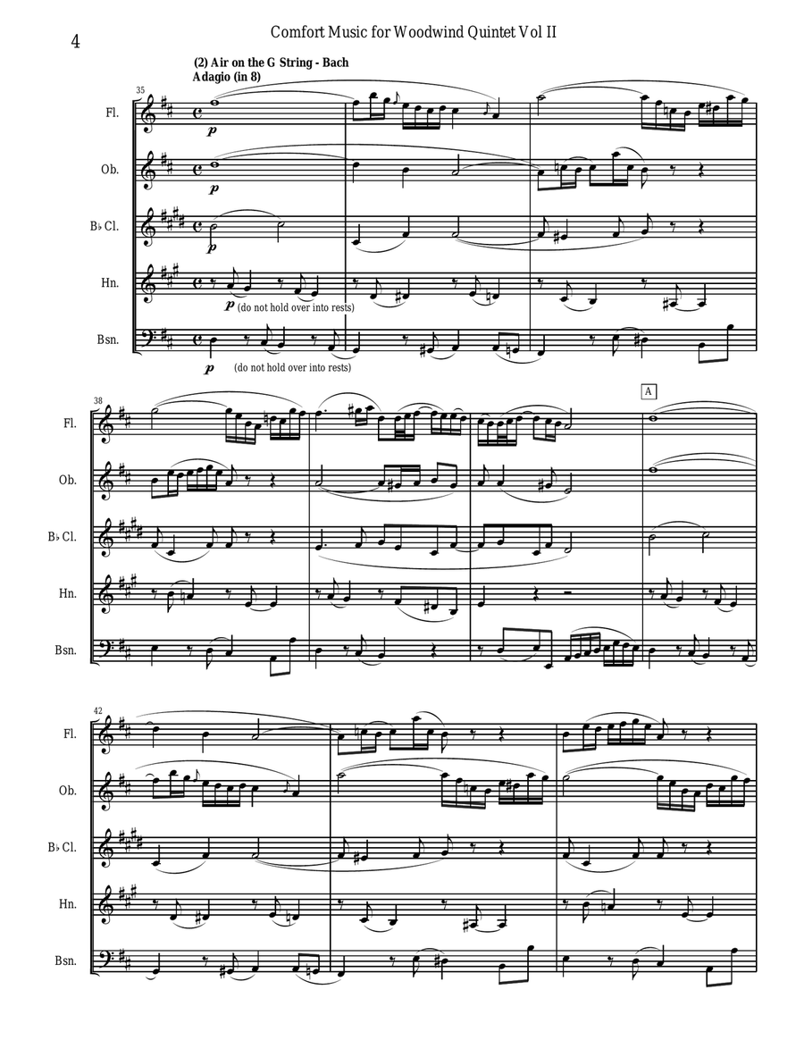 Comfort Music Vol. Two for woodwind quintet Woodwind Quintet scores gallery preview page 4