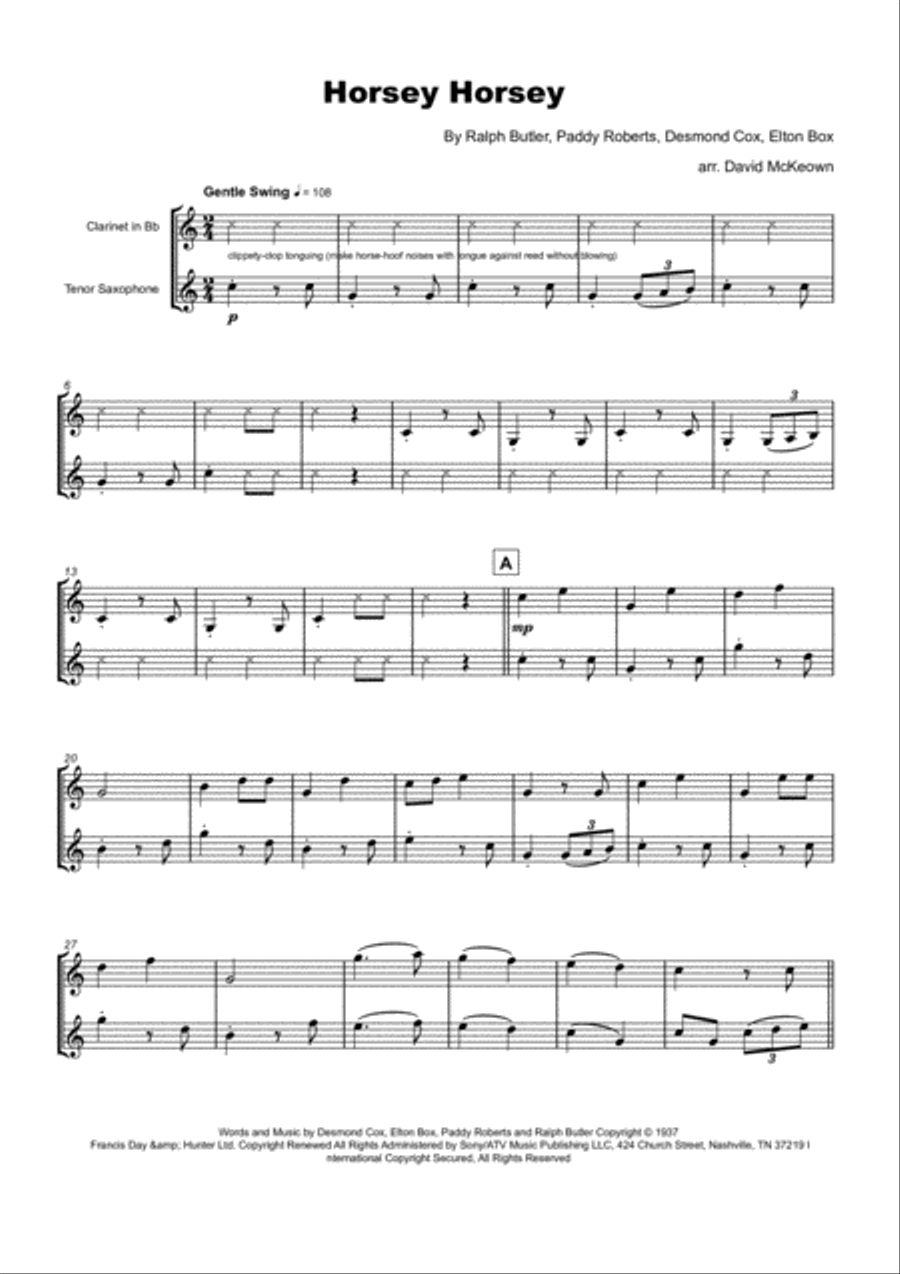 Horsey Horsey Woodwind Duet scores gallery preview page 2