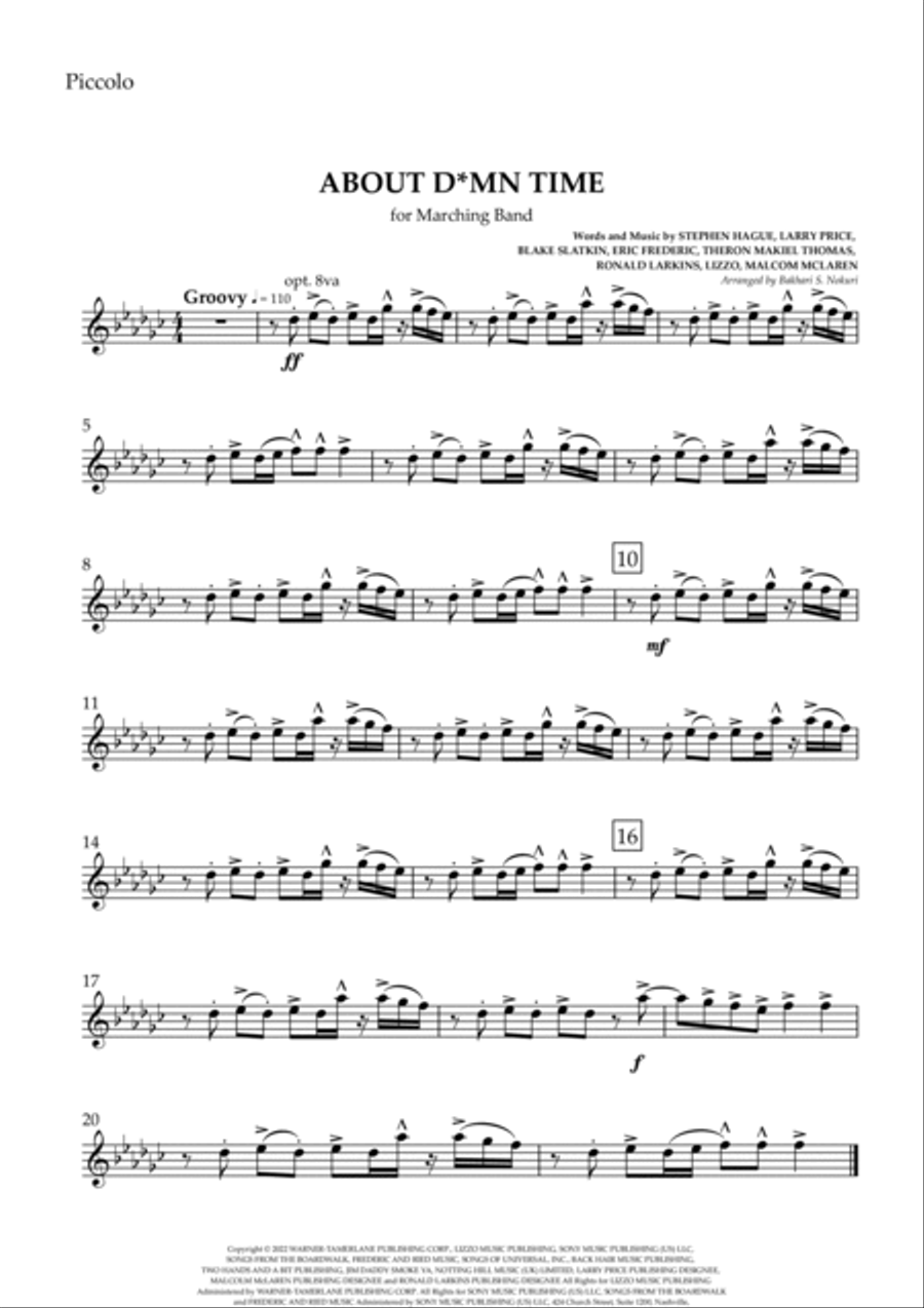 About Damn Time About Damn Time Marching Band scores gallery preview page 5