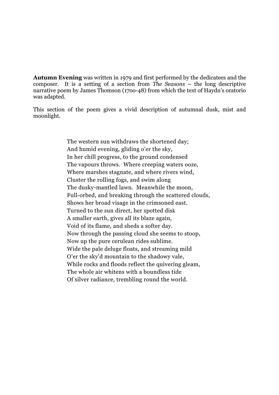 Autumn Evening (soprano, clarinet or viola, and piano) Small Ensemble scores gallery preview page 2