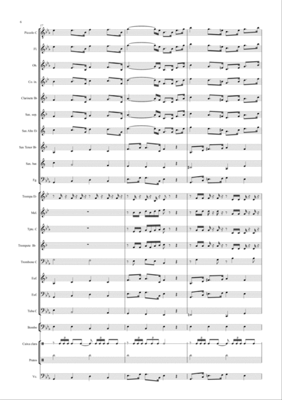 Hino da Filarmônica Municipal Bom Jesus dos Martírios Concert Band scores gallery preview page 6