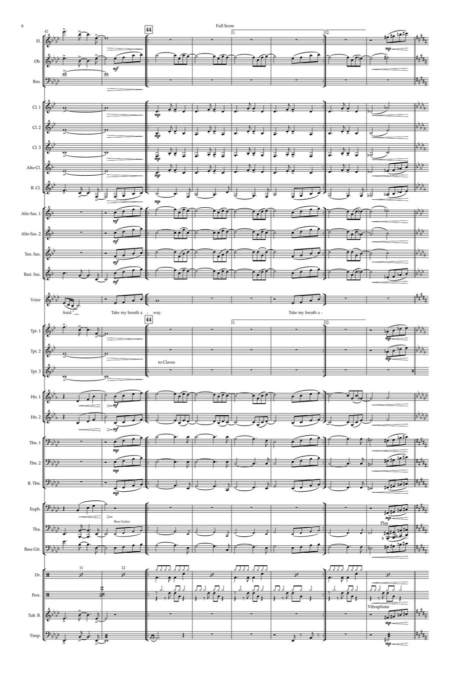 Take My Breath Away (Love Theme) Concert Band scores gallery preview page 6