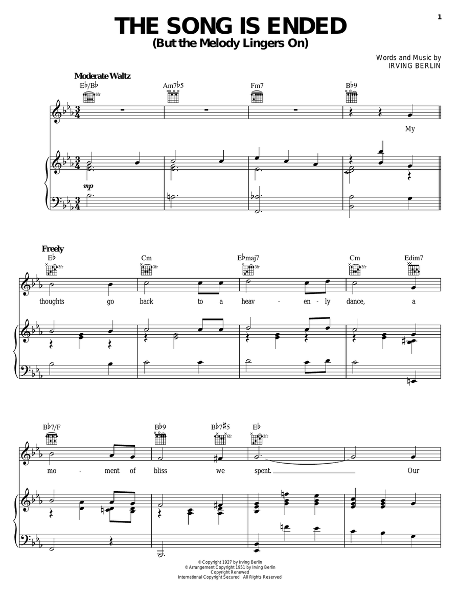 The Song Is Ended (But The Melody Lingers On) Guitar scores gallery preview page 1