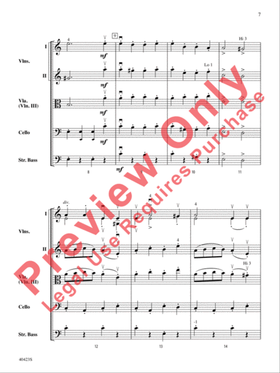 Gavotte and Rigadon from Suite in A Minor String Orchestra scores gallery preview page 8