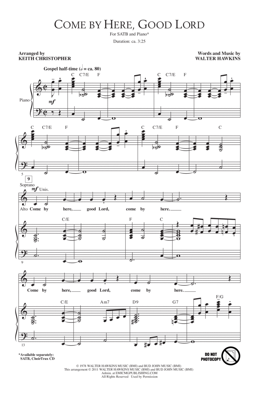 Come By Here, Good Lord 4-Part scores gallery preview page 1