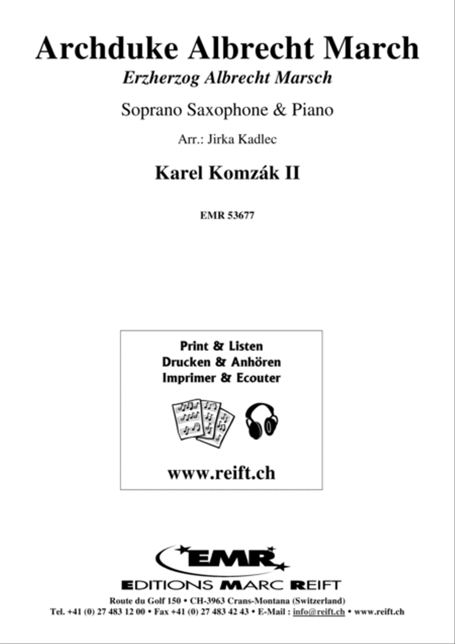 Archduke Albrecht March Archduke Albrecht March Soprano Saxophone scores gallery preview page 1