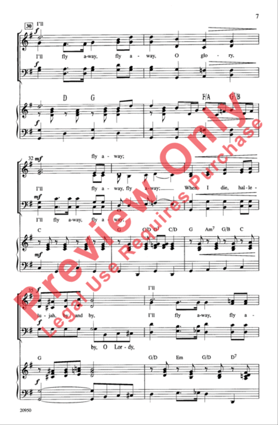 Fly Away Medley 4-Part scores gallery preview page 7