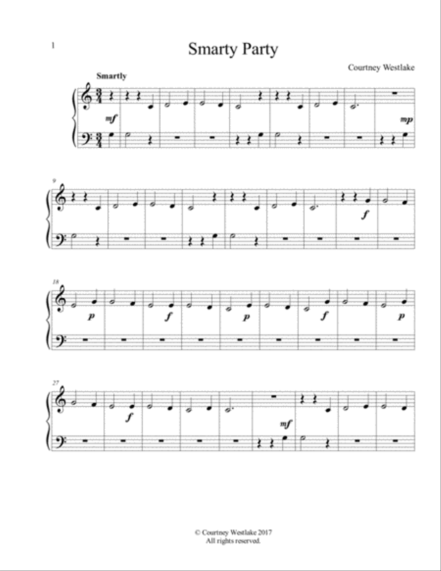 Smarty Party Easy Piano scores gallery preview page 1