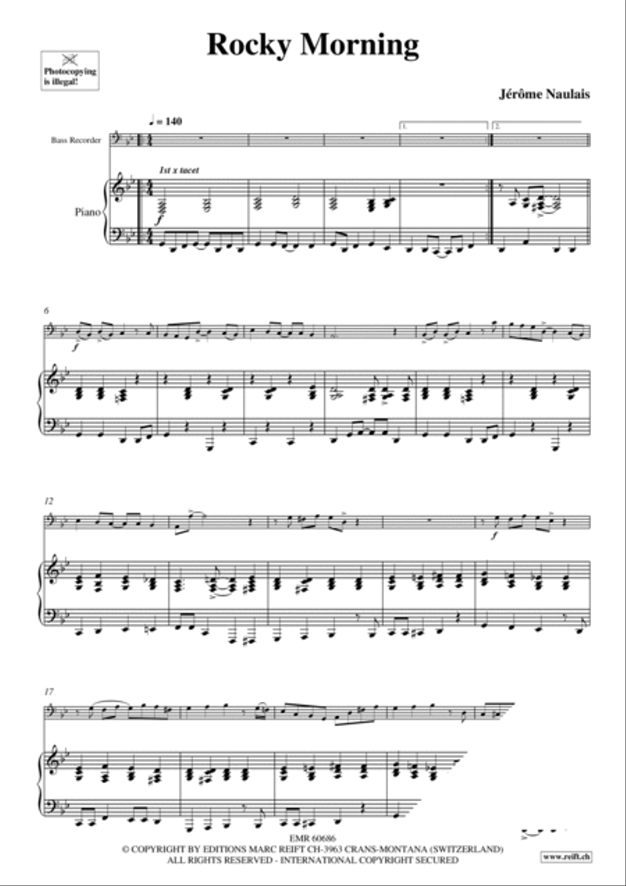 Rocky Morning Bass Recorder scores gallery preview page 5