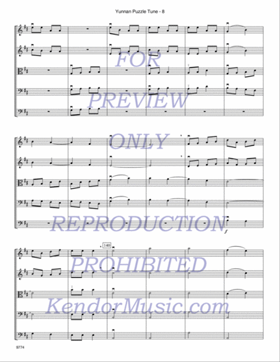 Yunnan Puzzle Tune String Orchestra scores gallery preview page 9