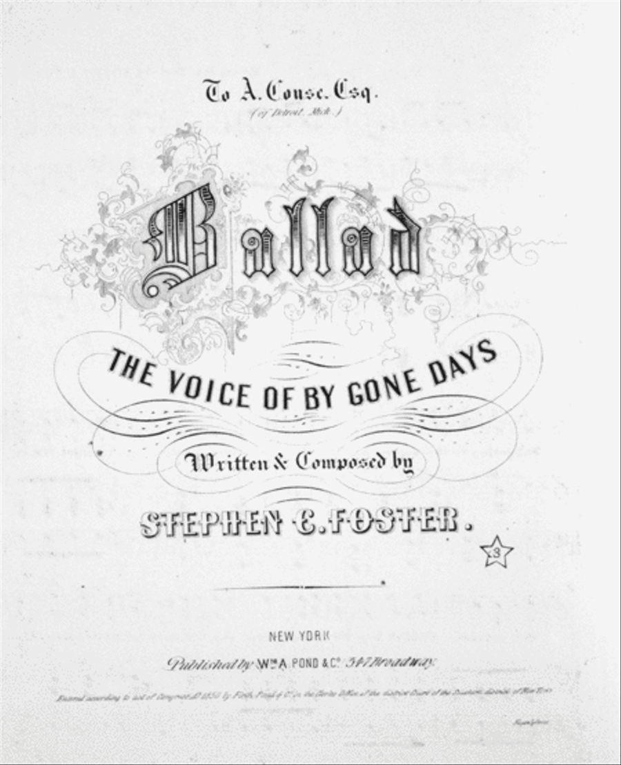 Songs by the Late Stephen C. Foster. Voice of Bygone Days Voice scores gallery preview page 2