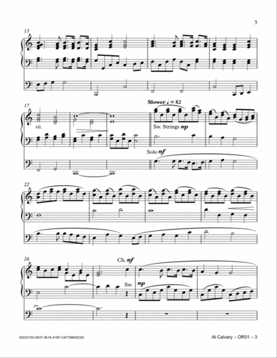 At Calvary Organ Solo scores gallery preview page 3