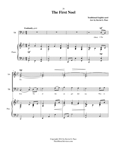 The First Noel - SATB choir with piano accompaniment image number null