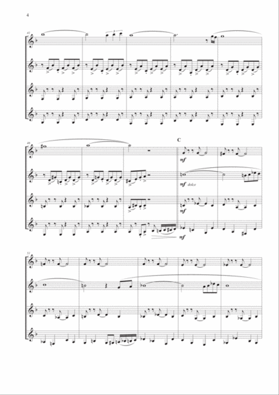Tango Pour Claude Woodwind Quartet scores gallery preview page 4
