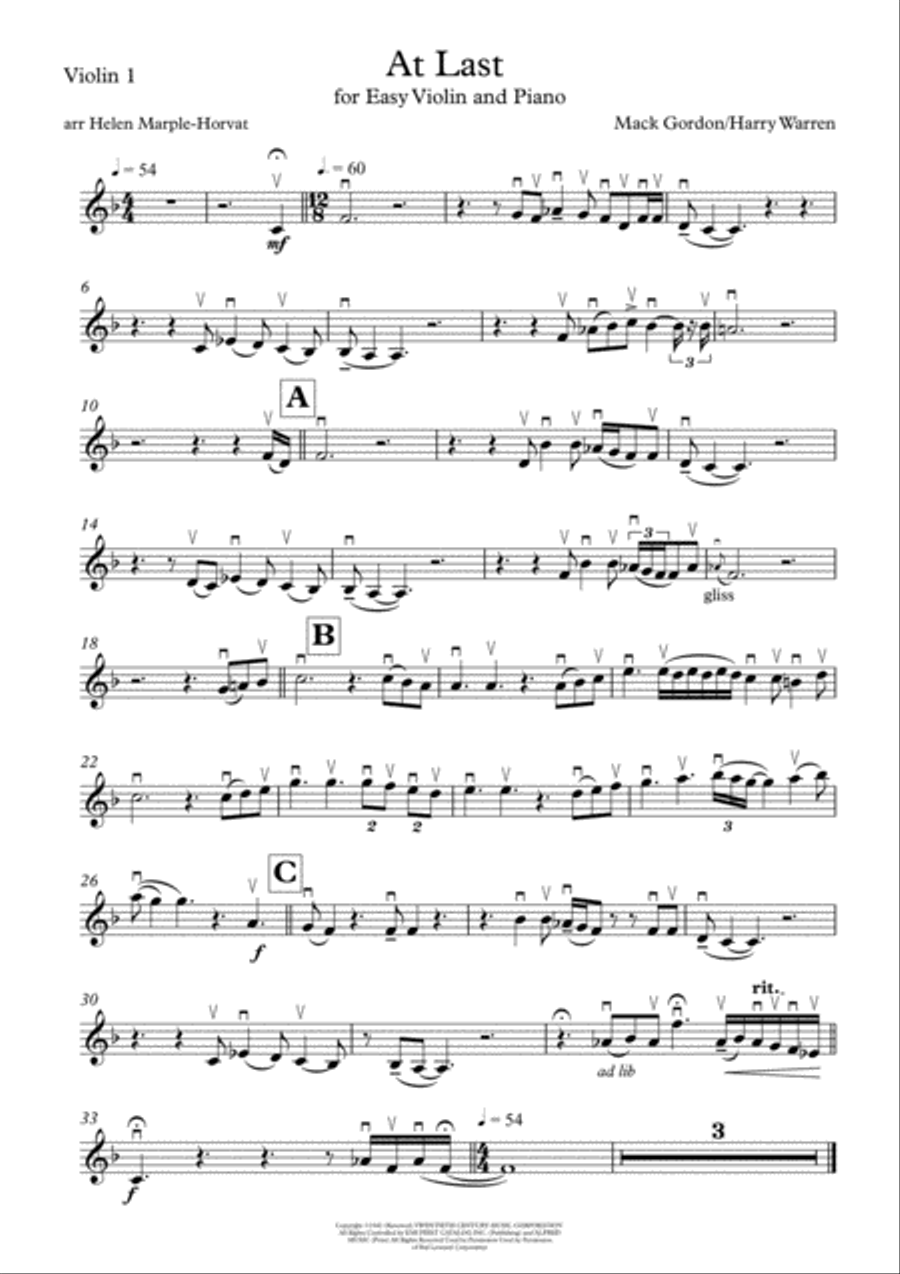 At Last Violin Solo scores gallery preview page 5