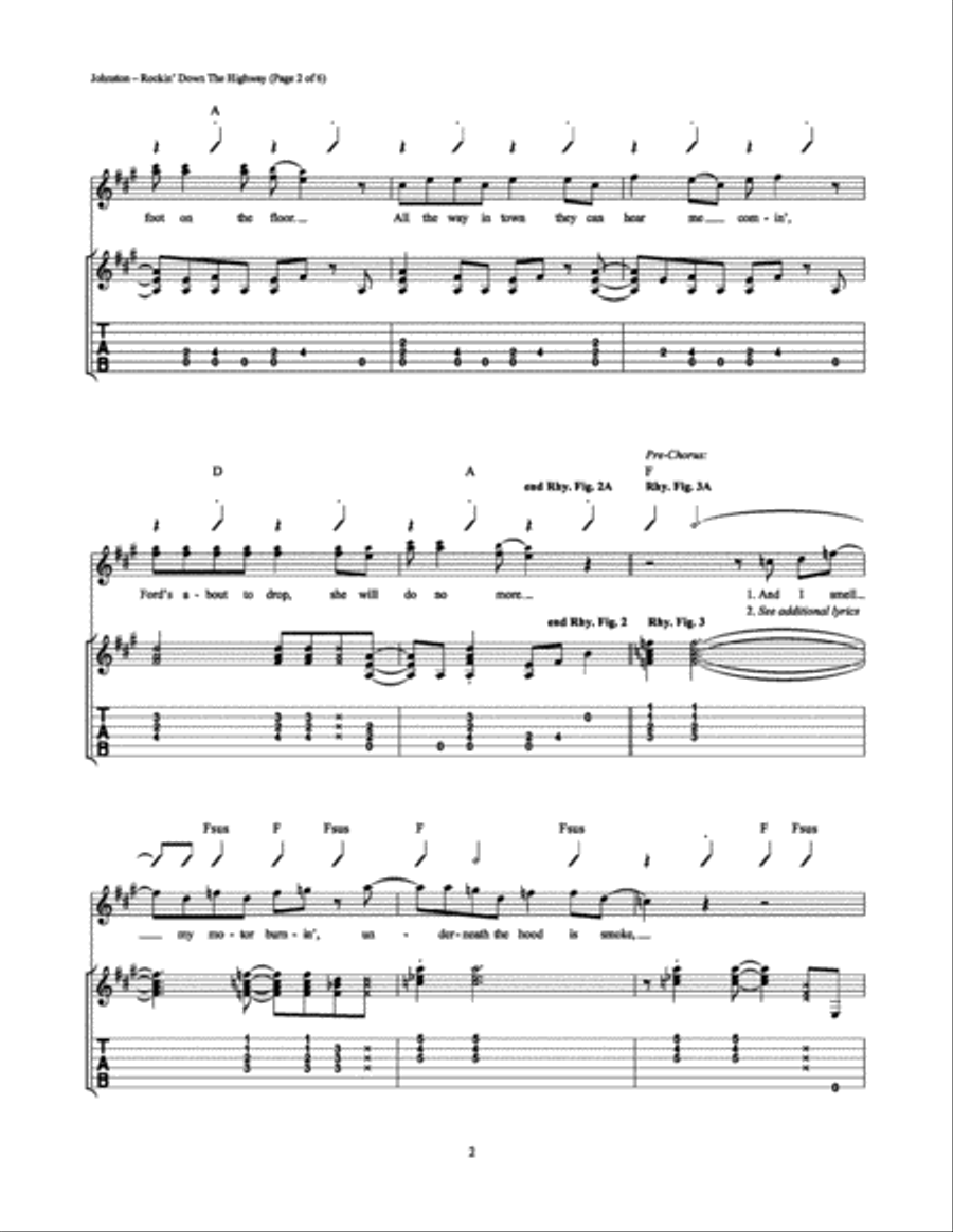 Rockin' Down the Highway Electric Guitar scores gallery preview page 2
