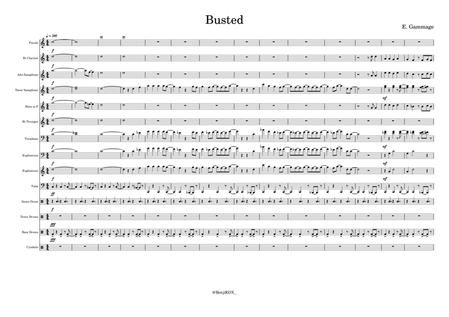 Busted Marching Band scores gallery preview page 1